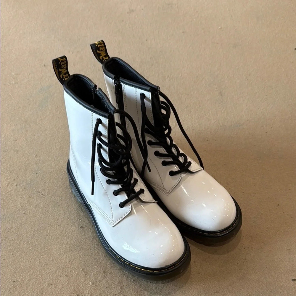 Dr. Martens White Black Combat Boots
